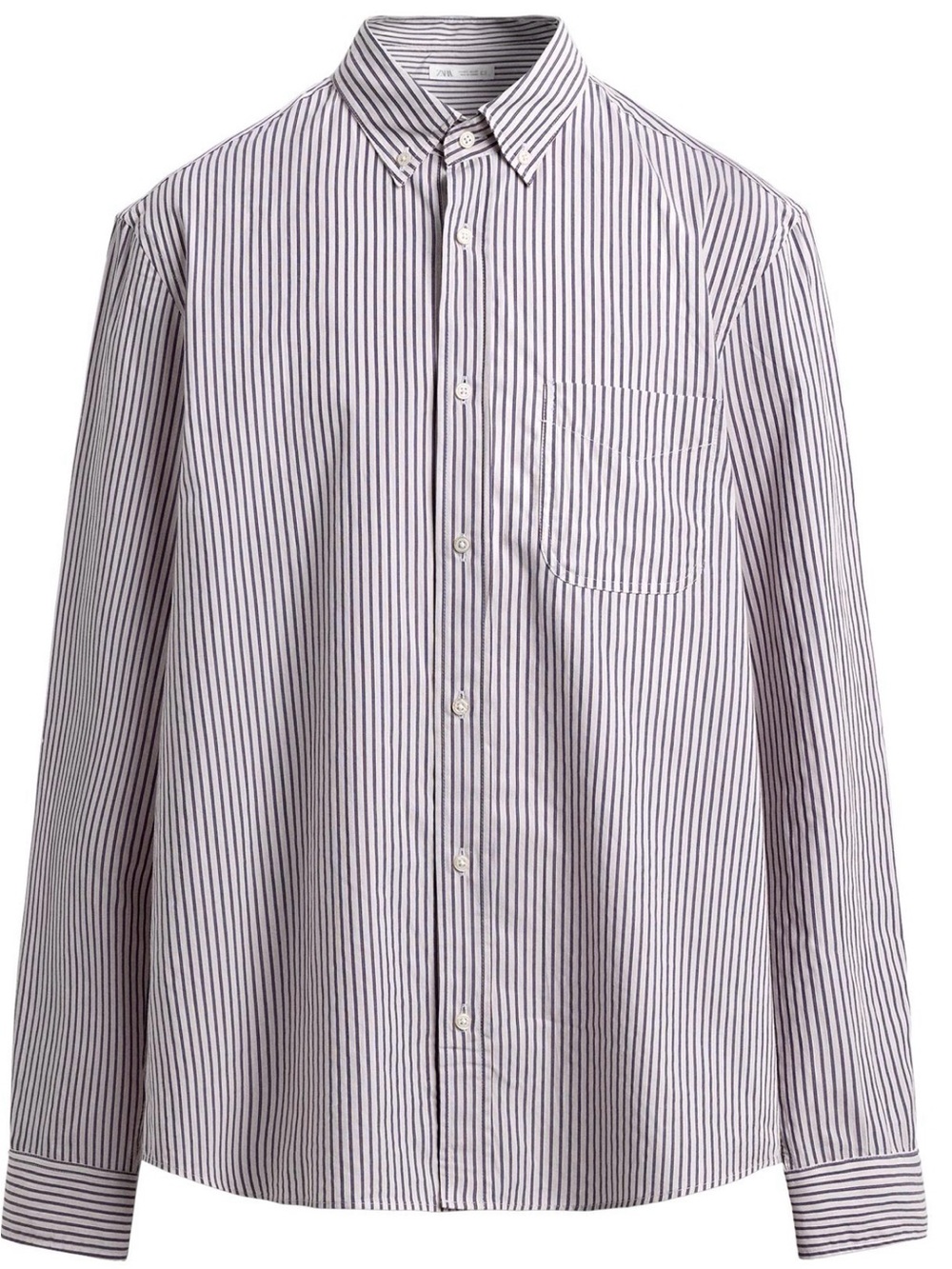 Zara Men’s Regular White Shirt with Purple Stripes 
Size XL 100% Cotton